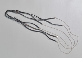 Halsschmuck Leder Silber