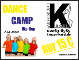 Dance-Camp-Hip-Hop 2026 in Engelskirchen - 9-14 Jahre