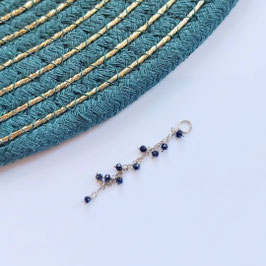 oorbel hanger 14 krt goud met zwarte spinel