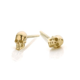 oorbellen mini goud skull