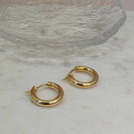 Oorringen 14 karaats goud rond buis diameter 16 mm