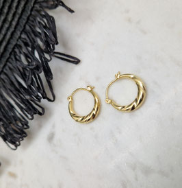 oorringen 14 krt goud gedraaid 15 mm per paar