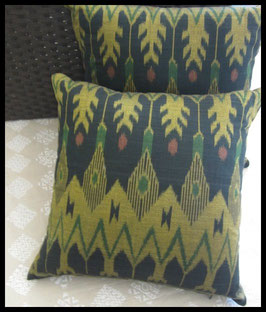Black and Gold Ikat Pillow