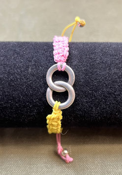 Armband Ringe, rosa-gelb