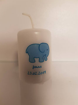 Gastgeschenkkerze Elefant blau