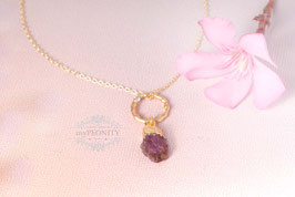 Roher Rubin Anhänger mit Halskette