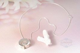 Gebürstete Silber Schnecke Halskette