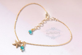 Seestern und Kristall Fußkettchen