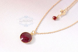 Rubin rote Edelstein Halskette