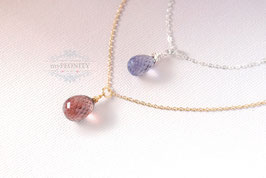 Quarztropfen in verschieden Farben, Halskette