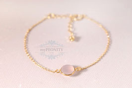 Rosa Chalzedon Armband Sterlingsilber vergoldet