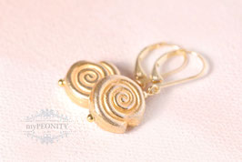 Spiralen kurze vergoldete Ohrringe