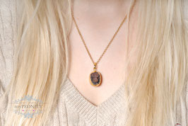 Cappuccino brauner Drusen Anhänger, Halskette