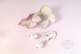 Weiße Tropfen Ohrringe mit Sterlingsilber