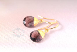 Klare Amethyst Ohrringe vergoldet