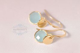 Kurze Ohrringe aqua Chalzedon