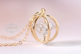 Großer Zirkonia Anhänger, Halskette