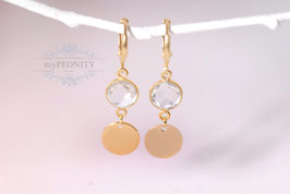 Bergkristall Mini Creolen Ohrringe