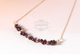 Pyrit und Granat Nuggets Halskette