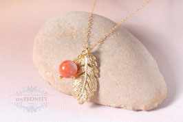 Korallen Feder Halskette