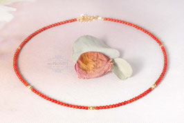 Zierliche, rote Korallen Halskette
