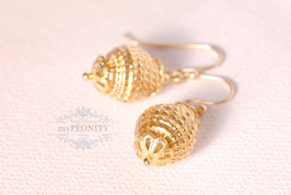 Glas Kugeln Klautschen, vergoldete Ohrringe