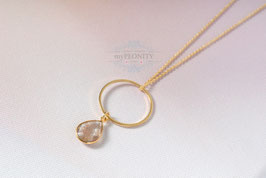 Kreis mit Tropfen Anhänger, Halskette