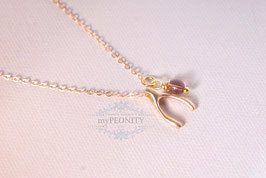 Wishbone Wünschelrute mit Kristall, Halskette