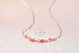 Zarte Korallen Perlen, Halskette