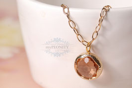 Funkelnder Glas Anhänger mit langer Halskette