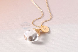 Bergkristall mit Buchstabe, Halskette