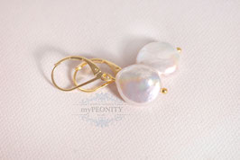 Große Süßwasser Perlen Coin Ohrhänger