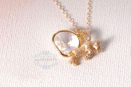 Sternzeichen Widder klarer Glas Anhänger, Kette