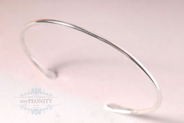 Sterlingsilber Armreifen, glatt, schmal, offen