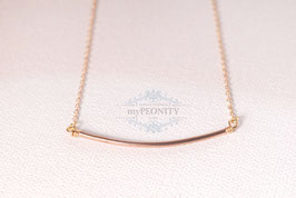 Rosè Tube zartes Rohr, Rosè vergoldete Kette