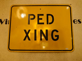 Vintage　ロードサイン　PED XING　【MAR-1450】
