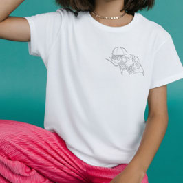 T-shirt manches courtes unisexe blanc- illustration noir et blanc