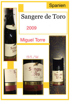 Sangere de Toro 2009* in Geschenkpackung , rosso,,75l., 13/5%vol