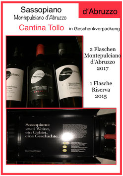 Sassopiano-Montepulciano d,Abruzzo, Cantina Tollo in Geschenkverpacung