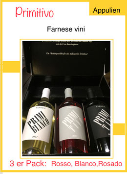 Primitivo im Geschenkspackung , rosso,bianco , rosato,2,25l.