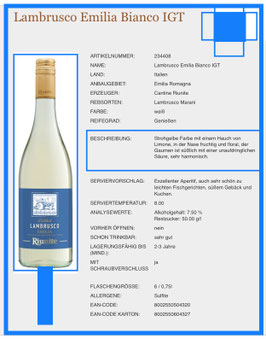 Lambrusco Emilia Bianco IGT