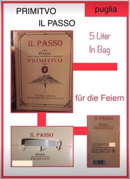 Primitivo, Il Passo, 5 l.Bag, 13 - 14 %vol