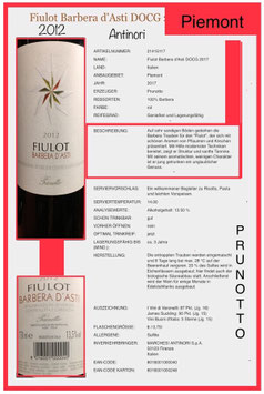 Fiulot, Barbera d'Asti, DOCG  2012, Prunotto Piemont