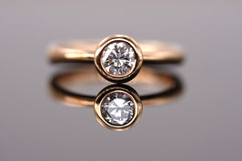 Brillant-Ring aus 750'°°° Roségold mit Brillant (0,5 ct) Classic-Collection