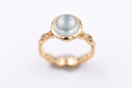 Mondstein-Ring aus Roségold mit grünlichem Mondstein und Brillanten Classic-Vintage-Collection