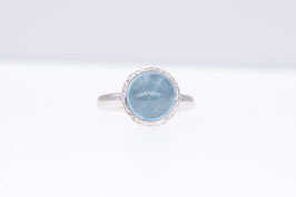Aquamarin Ring aus 750'°°° Weißgold und Brillanten Classic-Deluxe-Collection
