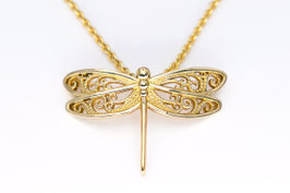 Libellen-Anhänger in 750 Gold