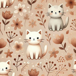Sarouels chats fond rose