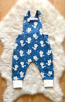 Sarouelopettes longues loups fond bleu