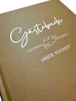 Gästebuch - Unsere Hochzeit, Fotoalbum, Vintage Hardcover, 124 Seiten inkl. Sticker